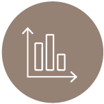 Planung und Abwicklung Icon - Ein Koordinatensystem, das ein Balkendiagramm enthält