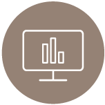Projekt Assessment Icon - Eine Leinwand mit Balkendiagramm